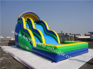China bounce round inflatable water slide , above ground pool water slide on sale