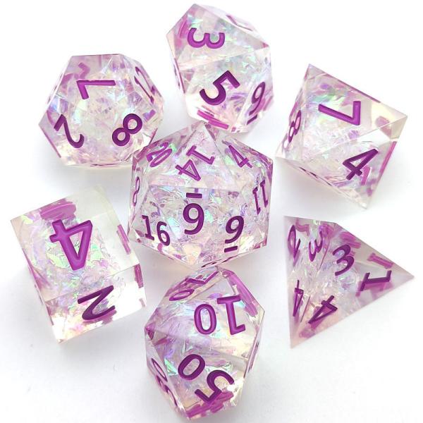 Cheap GST Translucent Resin RPG Dice Set Twelve Sided Neat Sharp Edges​ for sale