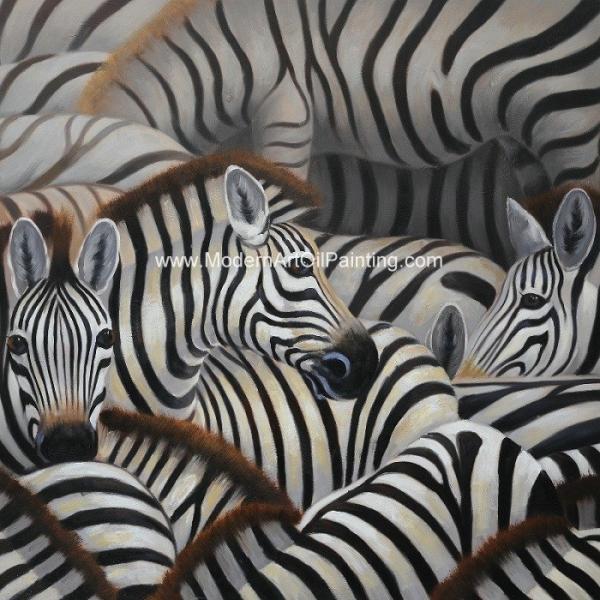 Cheap Handmade Abstract Art Canvas Paintings Animal Zebra Print Canvas Wall Art for sale