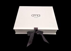 Best Ribbon Closure Open Custom Printed Shipping Boxes White Paperboard Folding wholesale