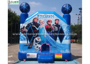 Best Commercial Grade Kids Frozen Inflatable Bounce Houses With Obstacles For Parties wholesale