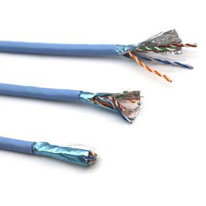 China 23AWG Blue FTP CAT6A network cable 99.999% OFC conductor ethernet cable on sale