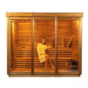 Best OEM & ODM Wooden Outdoor Dry Sauna With 9KW Electric Stove wholesale