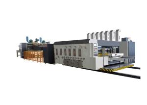 China 35kw Flexo Printer Slotter Machine 10 Inch Touch Screen Control With Folder Gluer on sale