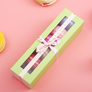 Macaron Packaging Boxes With Clear Window Gold Without Macarons Inside Rose Gold gift box packaging, sustainable