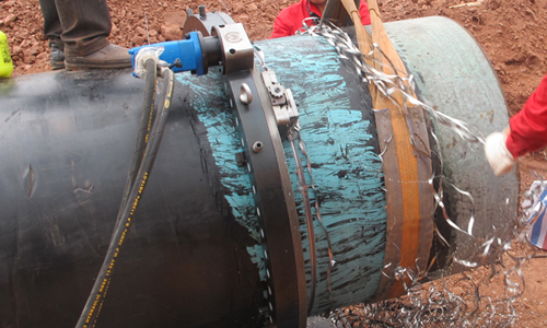 Clamshell Pipe Cold Cutting And Beveling Machine Automatic Feed 2KW Power