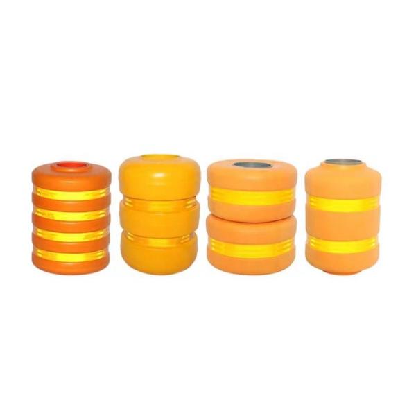 Cheap PU Foam Plastic Roller Barrels Design Yellow Color Roadside Roller Crash Barrier for sale