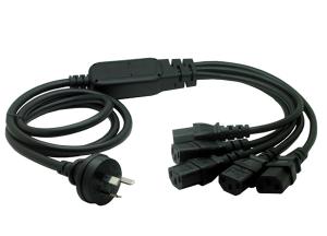 China Australia SAA 3 Pin Male to 5x IEC 320 C13 Power Cord 1.5M on sale