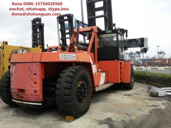 Cheap Flexible Used Container Handler , Reach Stacker Forklift Hydraulic Powered Steering Wheel for sale