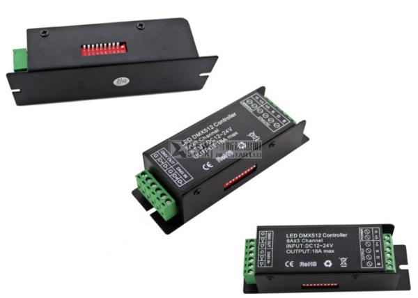 Cheap 12V<216W Dmx512 Decoder And 24V<432W Led Driver RGB DMX512 LED Decoder for dmx led strip for sale