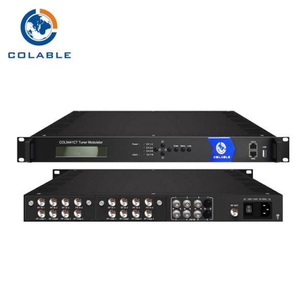 Cheap 8 * DVBS DVBS2 + ASI QAM Tuner To RF Transmodulator With Scrambler Free Signal Input for sale