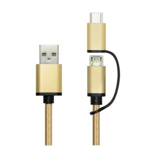 Aluminium Alloy 2 In 1 USB Type C Charging Cable With USB 3.1 Type C Converter