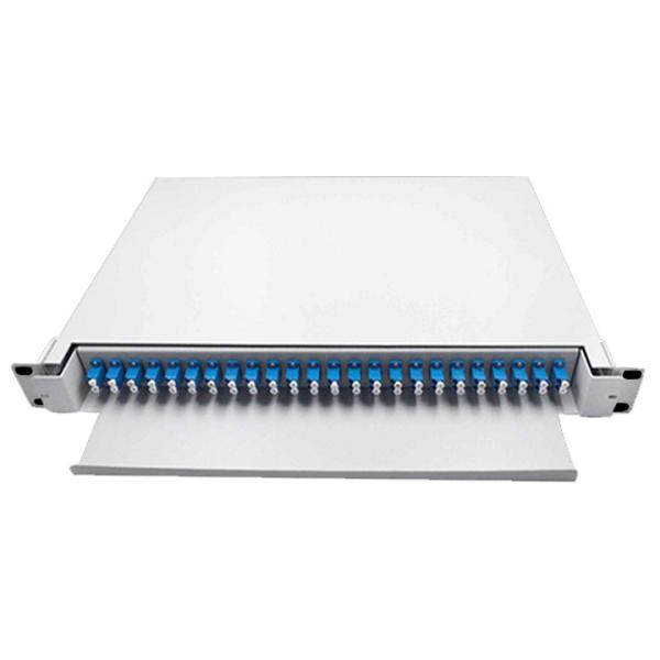 Cheap White 24 Port Wall Mount Patch Panel , ODF LC Duplex Adapter Telephone Distribution Frame for sale