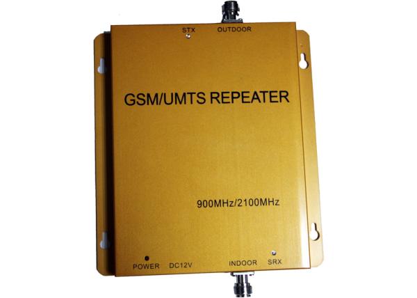 Cheap Golden UMTS Dual Band Repeater , UMTS980 / GSM Cell Phone Signal Repeater for sale