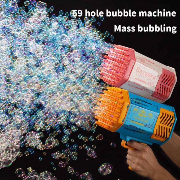 Cheap 40 Holes Rocket Bubble Machine Gun Toy Soap Bazooka for Outdoor Activities for sale