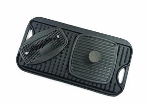 51.2*26.5cm Cast Iron Grill Griddle Bbq Griddle Pan With Press