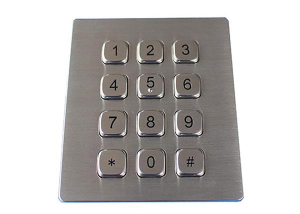 Cheap Dynamic Waterproof IP67 Stainless Steel Numeric Keypad 12 Keys Vandal Proof for sale