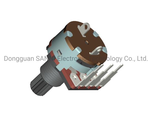 Cheap Horizontal Plastic Shaft Potentiometer 16mm With Rotary Switch RV16801NS for sale