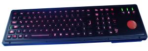 Best Turkish scrachproof illuminated ruggedized keyboard with numeric keypad , trackball wholesale