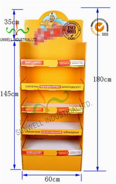 Cheap Custom Retail Store Cardboard Display Stands With CMYK Full Color Printing for sale