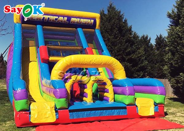 Cheap Big Inflatable Slide Entertainment  Inflatable Bouncer Slide For Theme Parks /  Square Childrens Inflatable Slide for sale