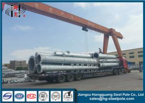 Polygonal Q345 Q460 Electrical Power Pole Hot Dip Galvanized ISO Certificates
