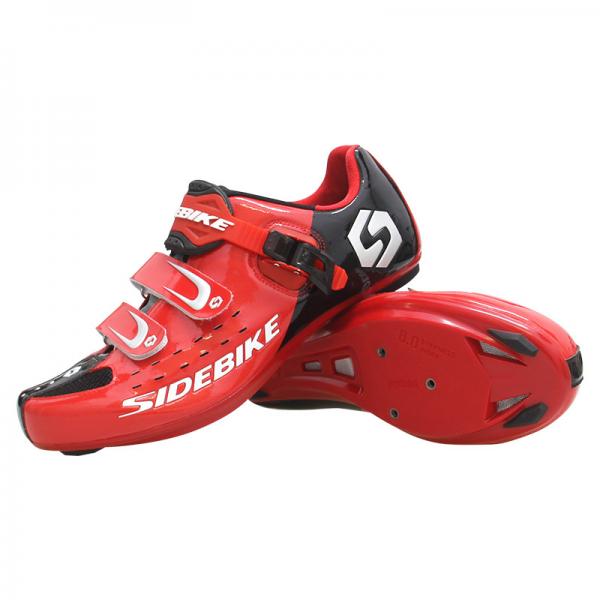 Cheap Athletic Red Road Racing Bicycle Shoes Anti Skid Dirt Resistant Good Stability for sale