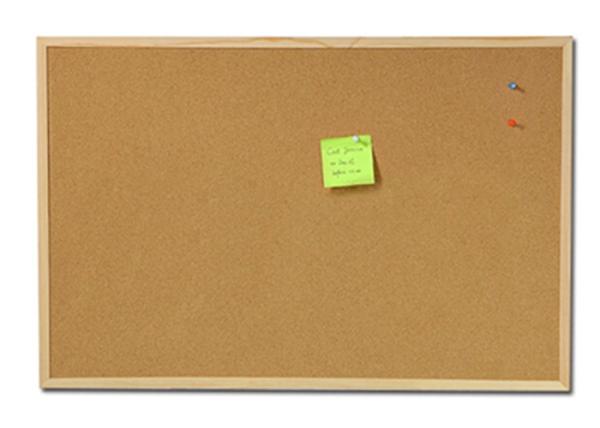 Cheap 30X40 Decorative White Framed Cork Board Soft Wood Surface OEM Service for sale