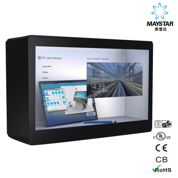 Cheap Customized Transparent Monitor Screen / Floor Standing LCD Transparent Touch Screen for sale