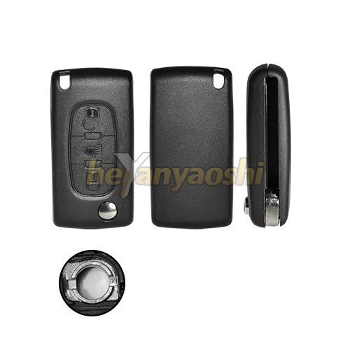 Cheap No Blade  3 Button Flip Key Case, Lock / Unlock / Light Folding Remote Key Broken Replacement Shell for sale