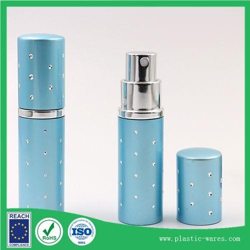 Cheap 10 ml perfume bottle travel bottle spray style outside is aluminum in blue for sale