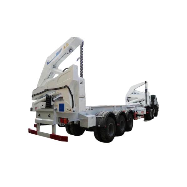 Cheap SINO TRUCK HOWO TH7 3axle XCMG Self Loading Crane 37tons 40T 45T Sidelifting Loader 20FT 40FT Container Truck Trailer for sale