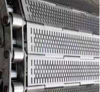 Industrial Tunnel Furnace Metal Stainless Steel 304 Baffle Plate Link Chain Perforated Plate Conveyor Mesh Belt ss316