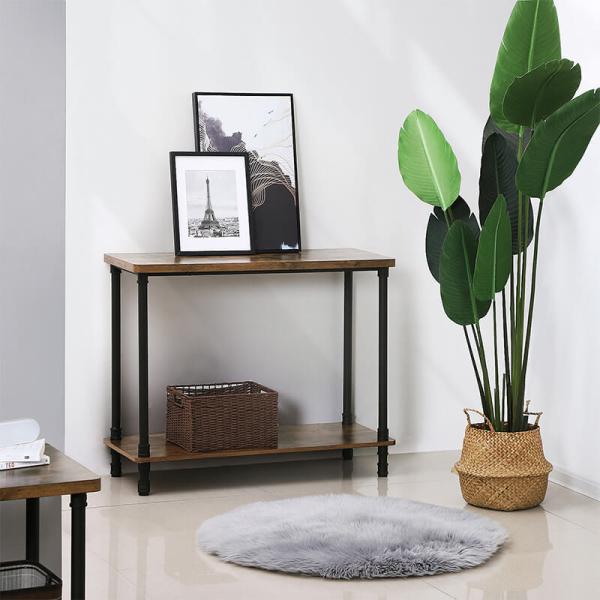 Cheap Vintage Rustic Console Table for Home, Particleboard Sofa Table with Metal Frame, ULNT82X for sale