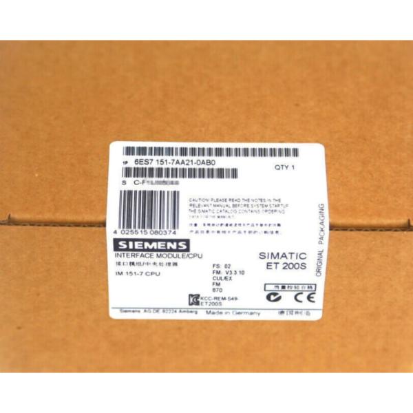SIEMENS 6ES7151-7AA21-0AB0 SIMATIC DP, IM151-7 CPU FOR ET200S, 128 KB WORK