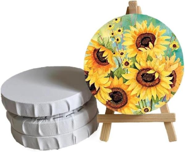 Cheap Round Stretched Canvas Boards For Painting , Custom Stretched Canvases Matte Finish for sale