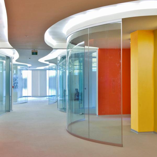 Cheap Bend Round Tempered Curved Glass For Office House Partition for sale
