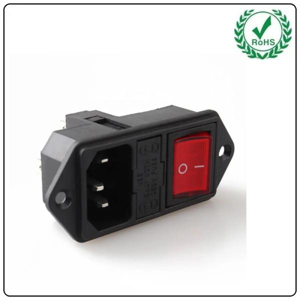 Cheap AC Power Connector Inlet Socket LZ-14-F14 C14 10A 250V 3 Pin Plug Toggle Switch Wiring SDK for sale
