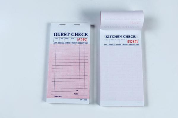 Cheap Guest check CT-S6000 4.25 X 8.5 Inches US Guest Check for Bar with Black Ink Printing for sale