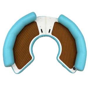 China Outdoor Inflatable Swim Island Floating Raft, Inflatable Floating Water Jet Ski Dock Floats Platform With Ladder on sale