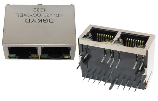 Cheap 100BASE single port Tab up RJ45 PCB Connector with Transformer for network connection for sale