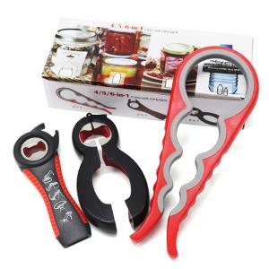 China 5 in 1 Multi Function Can Opener Bottle Opener Kit with Silicone Handle on sale