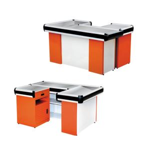 China Modern Retail Checkout Counters Sturdy Structure Cold Rolled Steel Material on sale