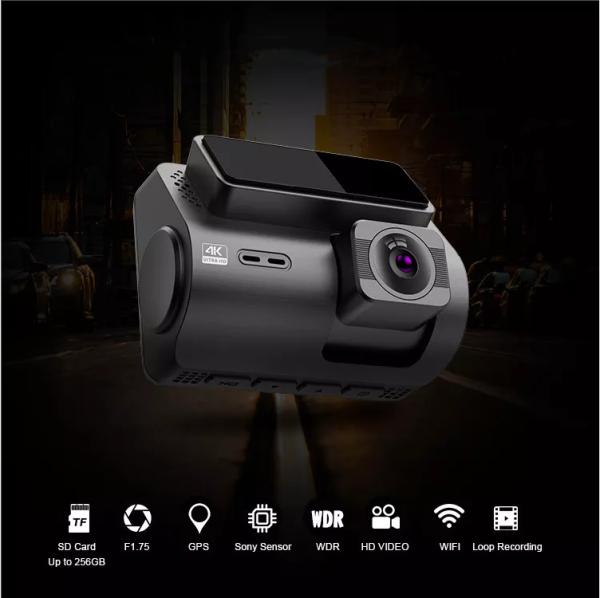 Cheap RGB AHD Dual Lens GPS Wifi Dash Cam With Speed And GPS Motion Detection for sale