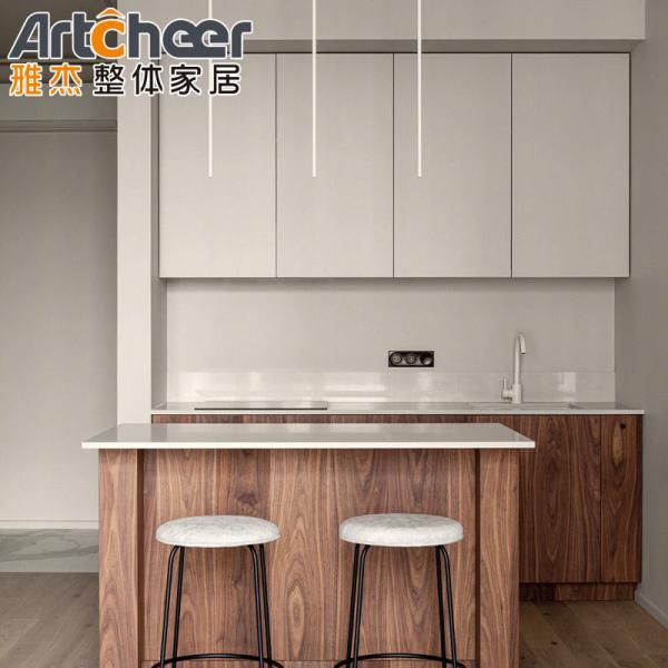Cheap Modular Size Particle Board Kitchen Cabinets With Lacquer Paint Finish For Restaurant Industrial Style for sale