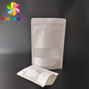 China Stand Up Pouch White Kraft Paper Bag Packaging Doy Pack Zipper Lock For Milk Protein Powder on sale