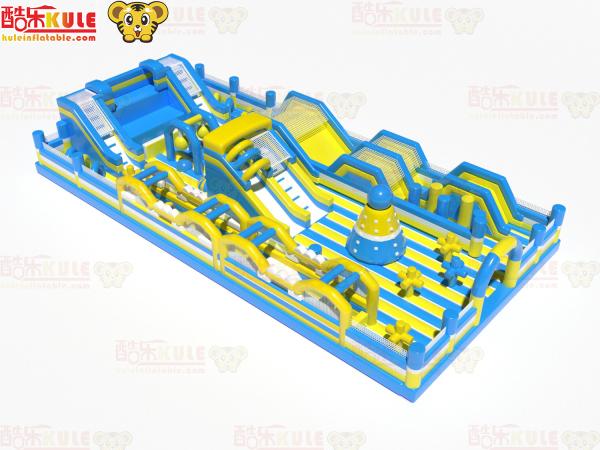 Cheap Big Circle Obstacles With Slides Inflatable jumping playground for sale
