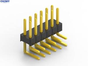 Best Insulation Resistance Right Angle Pcb Header , Dual Row Male Header Connector wholesale