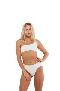 China Recycled Girl Swimsuit Padding Cup Free Bandage Single Strap Bikini on sale