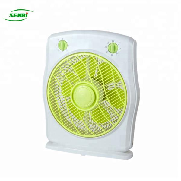 Cheap Variou Color Mini 220V AC Box Fan 10 Inch With 0-60mins/0~120mins Timing for sale